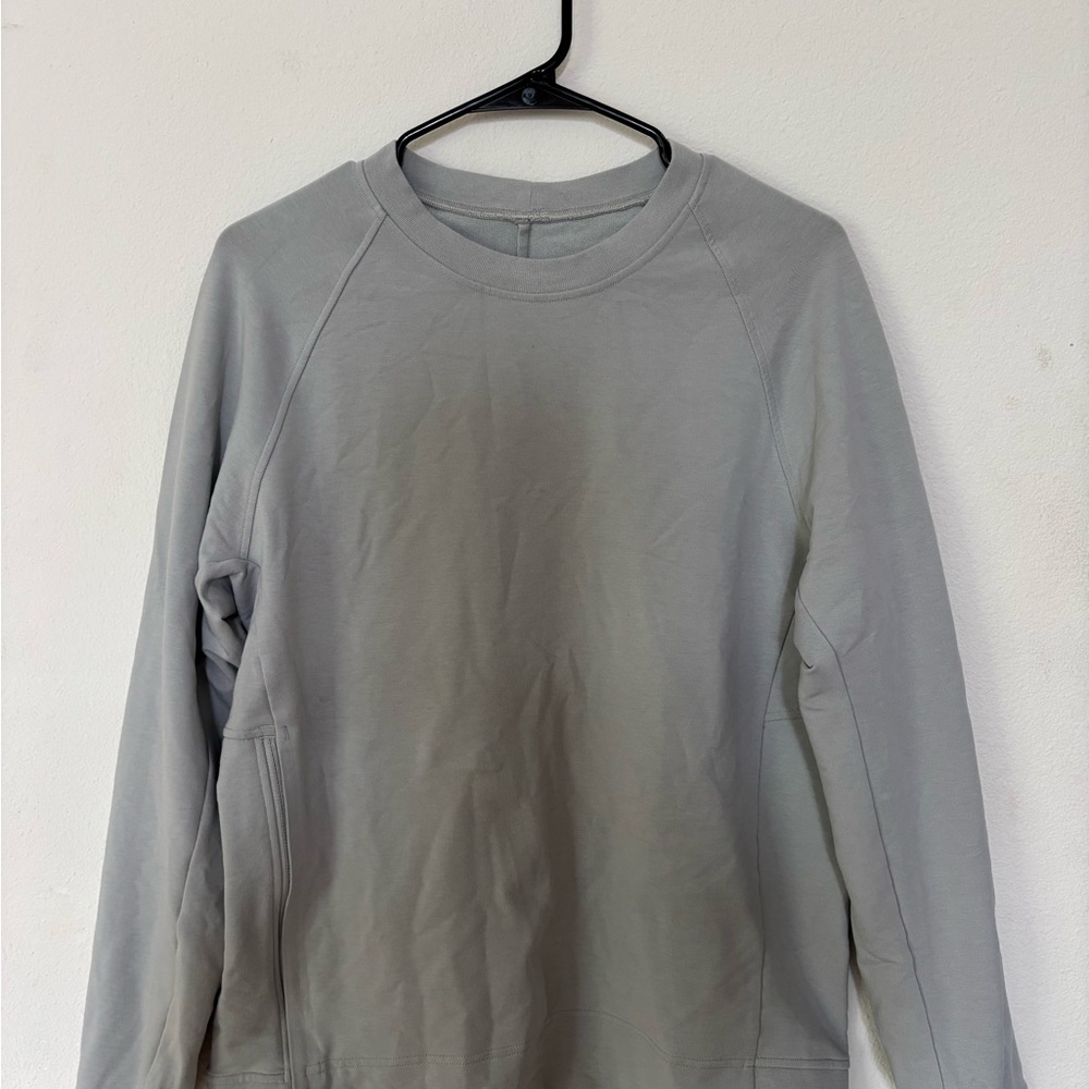 Lululemon Athletica Gray Crewneck Sweater with Ribbed Cuffs